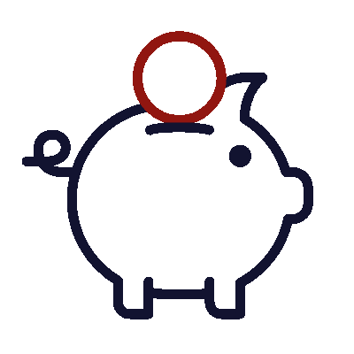 cost efficiency icon representing cost saving affordable IT services and optimized business expenses